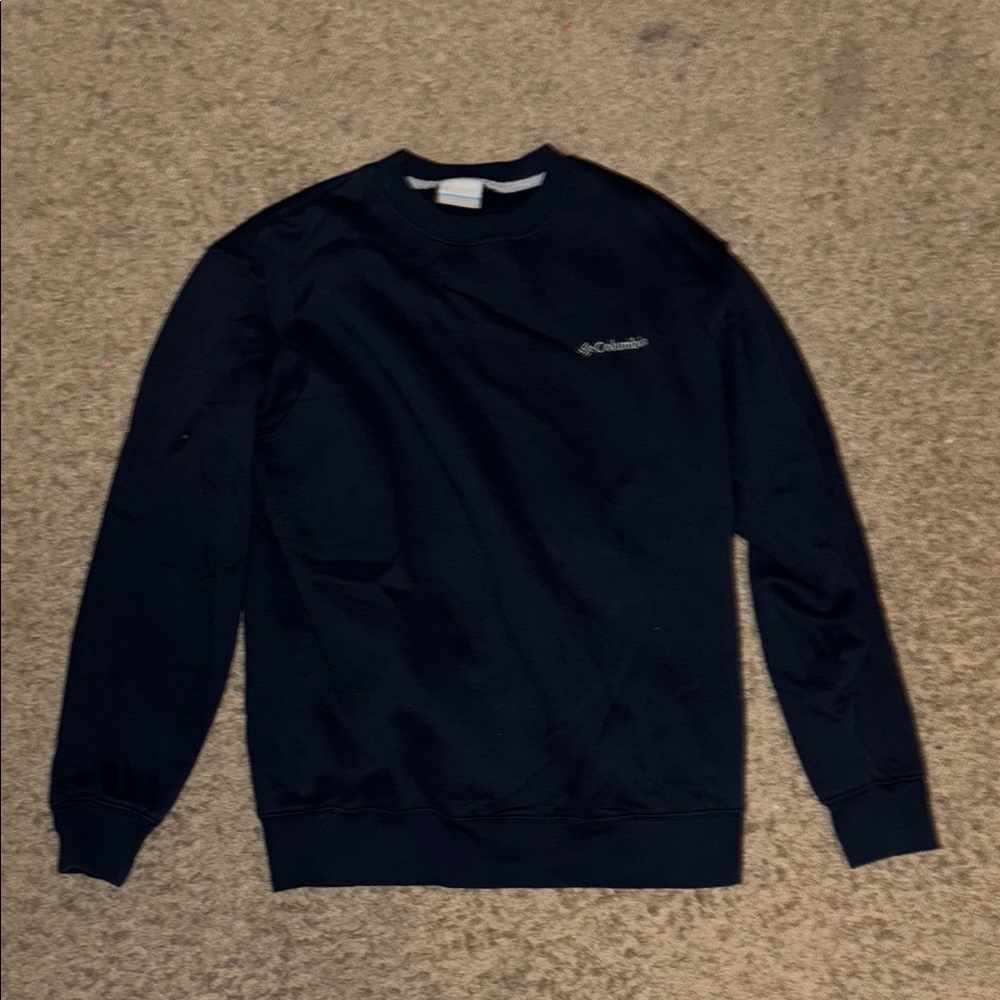 Columbia Blue Crewneck Sweater Classic Knit Design